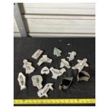 Aluminum cookie cutters some with green handles