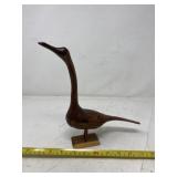 Hand carved wood heron or crane