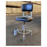 Adjustable leather seat stool
