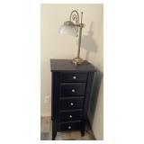 Lingerie storage armoire top opens, w table lamp