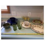 Home & Garden Party plates and bowl, China tray,
