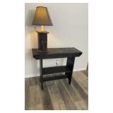 Americana black table w lamp 36x 31x 13 in