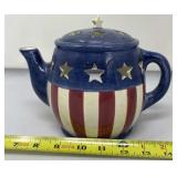 Old Glory stars & stripes teapot wax warmer dated