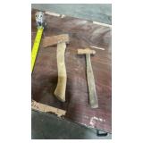 Old hatchet and ball ping hammer