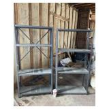 Two storage shelves one measures 30 inches wide x