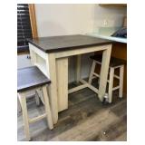 Counter height table with two benches with