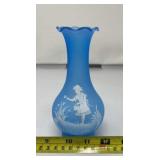 Westmoreland Mary Gregory style blue frosted