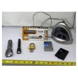 Ace lock with key, Homedics alarm clock and