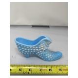 Fenton blue milk slag glass hobnail cat cat head