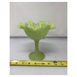 Fenton Persian medallion compote in lime green