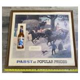 Framed Pabst Blue Ribbon poster measures 23