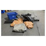 4 tarps, tote , vehicle floor mates