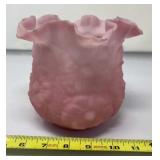 Fenton art glass rose satin poppy vase