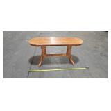 double pedestal oak console or sofa table.