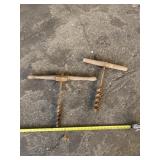 T handle wood augers