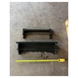 Two black wood hanging shelves