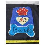 Paw, heart and bone garden flag