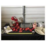 Pyrex dish, Euro-pro mixer, juicer, plastic