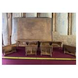 Wood coat rack and heart shelves