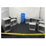 Small hanging storage containers and stackable