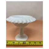 Fenton white milk glass hobnail compote or candy