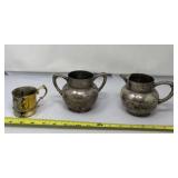 E.G. Webster & Son silver plated creamer & sugar