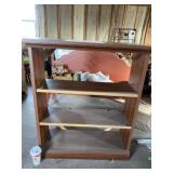 Wood shelf with two shelves measures 36 inches