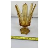 Viking Glass amber six-point petal handkerchief