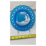 Mary Gregory Hand-Painted Plate with Boy Fishing