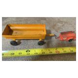 Tootsie toy u haul, yellow metal toy grain wagon