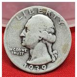 1939 Washington Silver Quarter