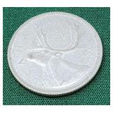 1964 Silver Canadian Quarter