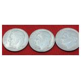 3-1960-D-P Roosevelt Silver Dimes