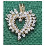 .925 & CZ Heart Pendant 3 59g