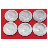 6-1980s Kennedy Half Dollars