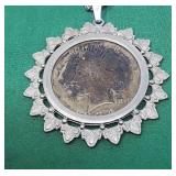 1934 Peace Silver Dollar Pendant Necklace