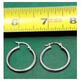 .925 Sterling Silver Hoop Earrings 3.02g