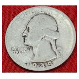 1945-S Washington Silver Quarter