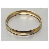 EG 14k  Turkey Yellow Gold Hammered Band 8.5g