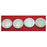4-1964-D Roosevelt Silver Dimes