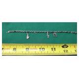 . 925 Italy Silver Music Charm Bracelet 7.26g