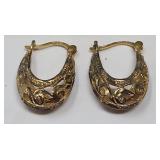 .925 Scroll Hoop Earrings  5.27g