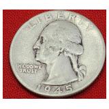 1945 Washington Silver Quarter