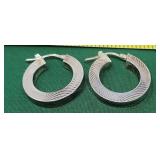 .925 Sterling Silver Hoop Earrings  5.33g