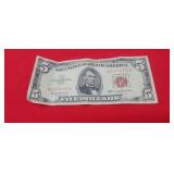 1963 $5.00 Red Certificate Seal Note
