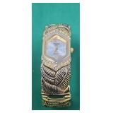 Womens Black Hill Gold cuff Watch