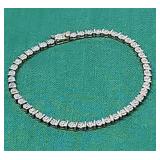 .925 Sterling Silver Tennis Bracelet  12.00g