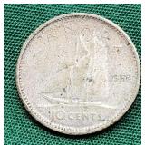 1952 Canadian Silver 10 Cent
