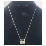 .925 Sterling Necklace & Locket 5.92g