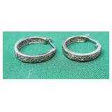.925 Sterling Silver Hoop Earrings 6.51g